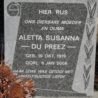 VILJOEN Jan Hendrik Johannes 1912-1963 &amp; Aletta Susanna du PREEZ 1919-2006