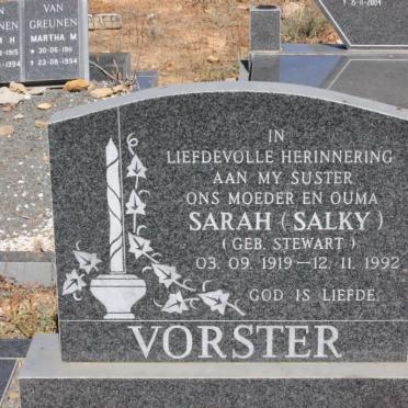 VORSTER Sarah nee STEWART 1919-1992