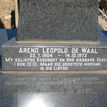 WAAL Arend Leopold, de 1904-1973 &amp; Mabel Serah REYNOLDS 1916-2006