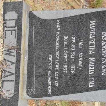 WAAL Margaretha Magdalena, de nee MARAIS 1878-1967