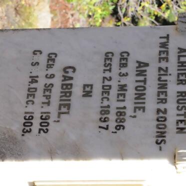 ? Antonie 1886-1897:: ? Gabriel 1902-1903