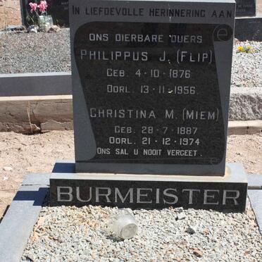 BURMEISTER Philippus J. 1876-1956 &amp; Christina M. 1887-1974