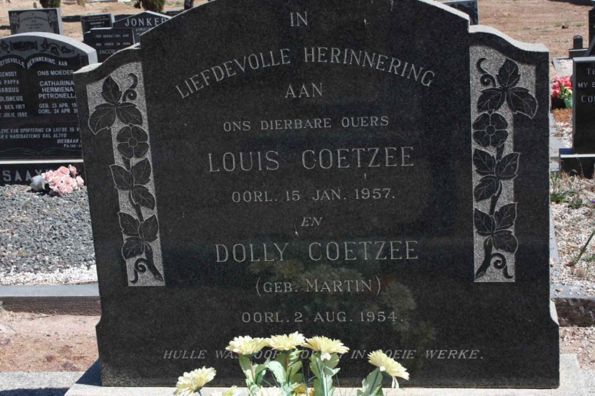 COETZEE Louis  -1957 &amp; Dolly MARTIN -1954