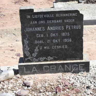 GRANGE Johannes Andries Petrus, la 1875-1956