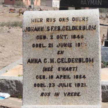 GELDERBLOM Johannes F.F.B. 1845-19? &amp; Anna C.M. SWART 1854-1921