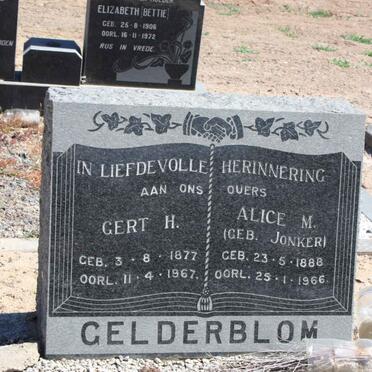 GELDERBLOM Gert H. 1877-1967 &amp; Alice M. JONKER 1888-1966