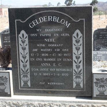 GELDERBLOM Neel 1876-1957 &amp; Anna E.C. JANSE VAN RENSBURG 1883-1970