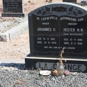 GRANGE Johannes H., la 1882-1970 &amp; Hester M.M. DU PLESSIS 1886-1946