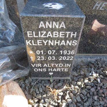 KLEYNHANS Anna Elizabeth 1936-2022