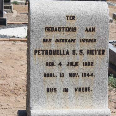 MEYER Petronella G.S. 1892-1944