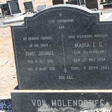 MOLENDORFF Daniel Johannes 1883-1958 &amp; Maria E.C. GELDERBLOM 1894-1963