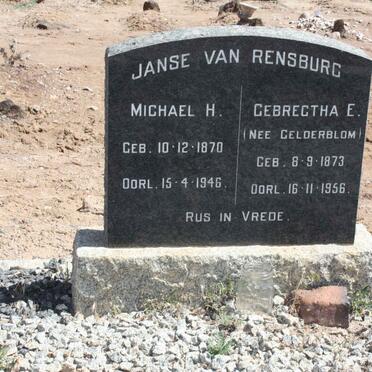 RENSBURG  Michael H., Janse van 1870-1946 &amp; Gerbregtha E. GELDERBLOM 1873-1956