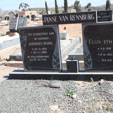 RENSBURG Johannes, Janse van 1910-1988 &amp; Elizabeth H. 1906-1992