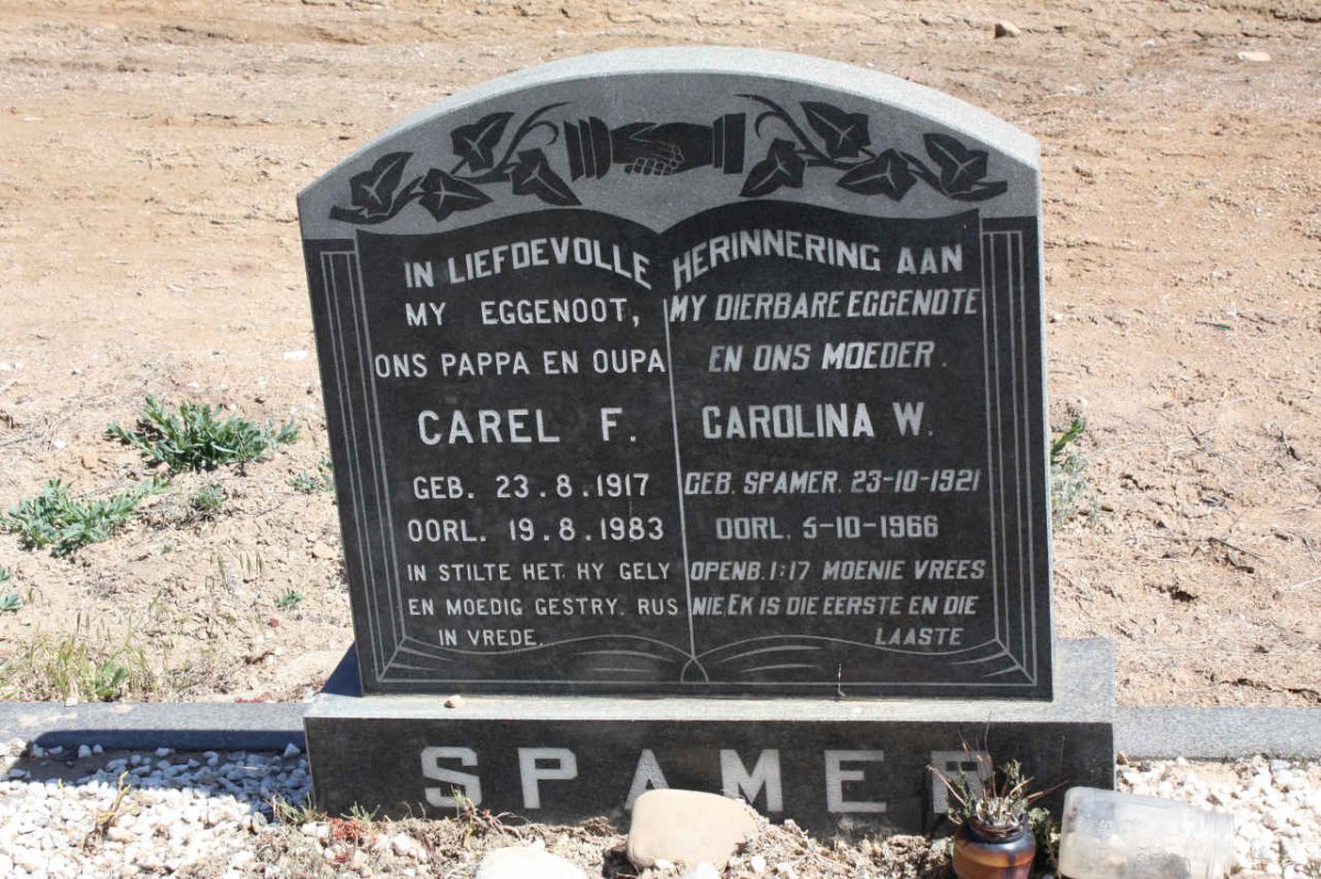 SPAMER Carel F. 1917-1983 &amp; Carolina W. SPAMER 1921-1966