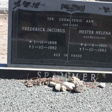 SPAMMER Frederick Jacobus 1898-1982 &amp; Hester Helena NEETHLING 1901-1983