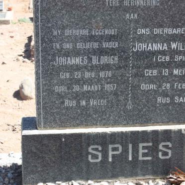 SPIES Johannes Uldrich 1876-1957 &amp; Johanna Wilhelmina SPIES 1884-1964