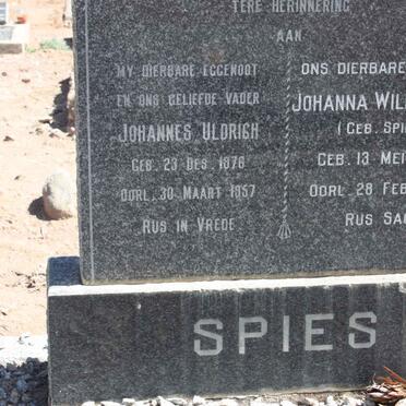 SPIES Johannes Uldrich 1876-1957 &amp; Johanna Wilhelmina SPIES 1884-1964