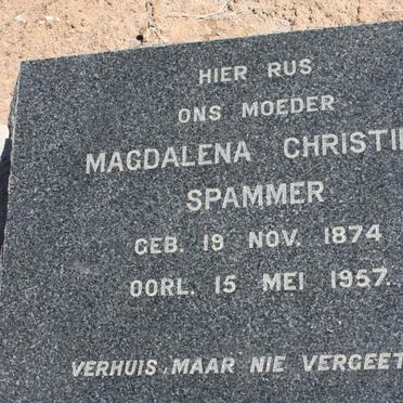 SPAMMER Magdalena Christina 1874-1957
