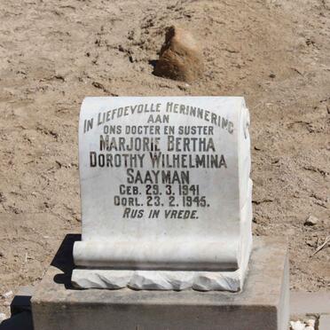 SAAYMAN Marjorie Bertha Dorothy Wilhelmina 1941-1945