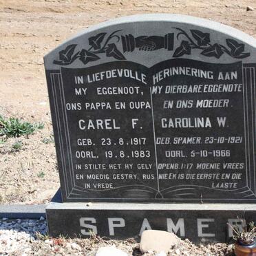 SPAMER Carel F. 1917-1983 &amp; Carolina W. SPAMER 1921-1966