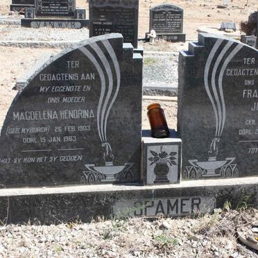 SPAMER Francois Josua 1901-1985 &amp; Magdelena Hendrina MYBURGH 1903-1963