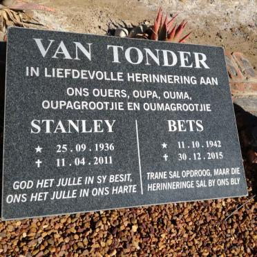 TONDER Stanley, van 1936-2011 &amp; Bets 1942-2015