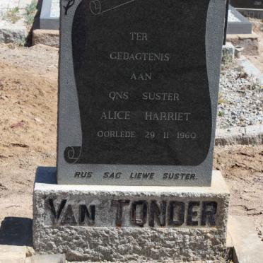 TONDER Alice Harriet, van  -1960