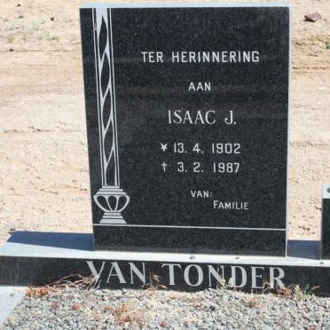 TONDER Isaac J., van 1902.1987