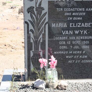 WYK Maria Elizabeth, van nee VAN RENSBURG 1901-1986