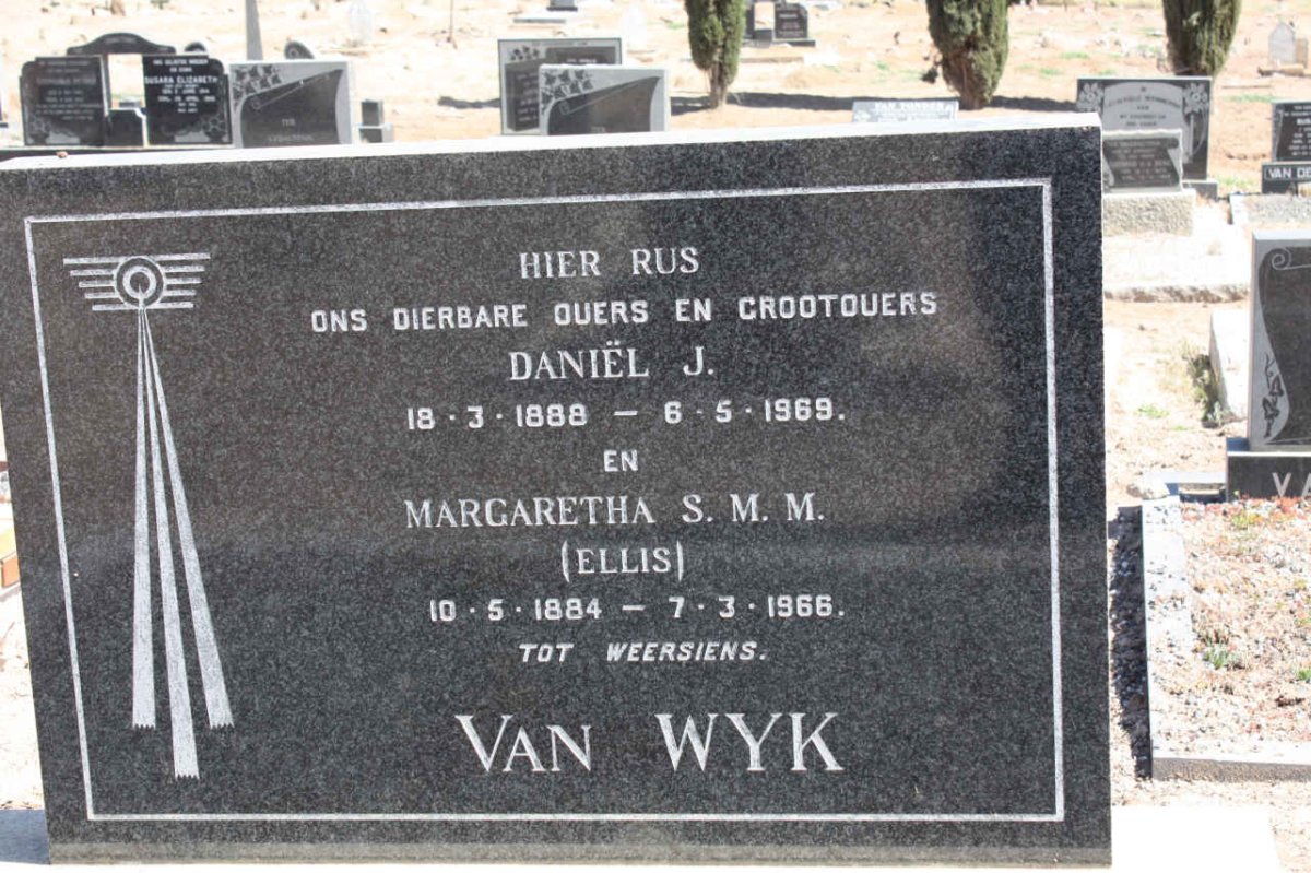 WYK Daniel J., van 1888-1969 &amp; Margaretha S.M.M. ELLIS 1884-1966