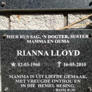 LLOYD Rianna 1960-2010