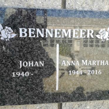 BENNEMEER Johan 1940- &amp; Anna Martha 1944-2016