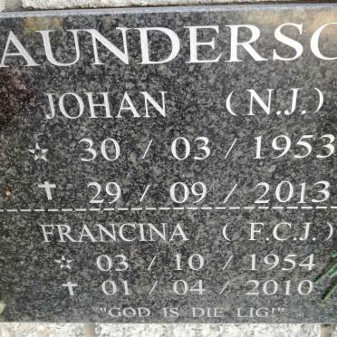 SAUNDERSON N.J. 1953-2013 &amp; F.C.J. 1954-2010