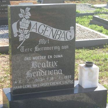 AGENBAG Beatrix Hendriena 1903-1999