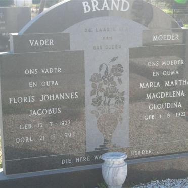 BRAND Floris Johannes Jacobus 1922-1993 &amp; Maria Martha Magdelena Gloudina 1922-