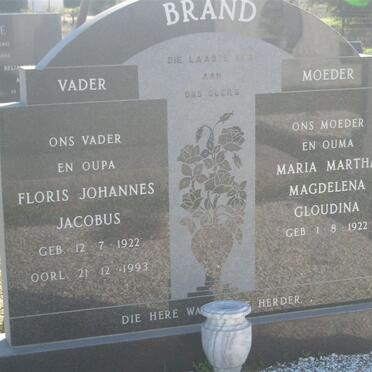 BRAND Floris Johannes Jacobus 1922-1993 &amp; Maria Martha Magdelena Gloudina 1922-