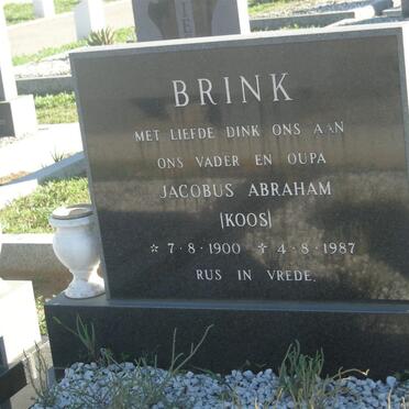 BRINK Jacobus Abraham 1900-1987