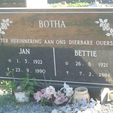 BOTHA Jan 1922-1990 &amp; Bettie 1921-2004