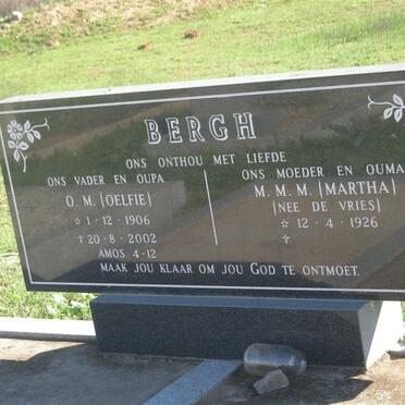 BERGH O.M. 1906-2002 &amp; M.M.M. DE VRIES 1926-