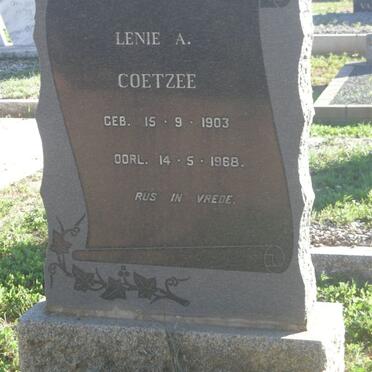 COETZEE Lenie A. 1903-1968
