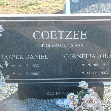 COETZEE JAsper Daniel 1933-2002 &amp; Cornelial Johanna 1934-200