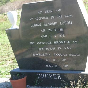 DREYER Johan Hendrik Ludolf 1911-1975 &amp; Magdalena Anna ADRIAANSE 1915-2003