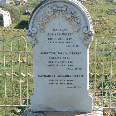GREEFF Andrias Adriaan 1837-1892 &amp; Jannetjie Sophia KOTZE 1845-1899 :: GREEFF Catharina Johanna 1868-1885