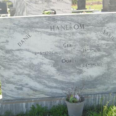 HANEKOM Danie 1907- &amp; Saria 1911-1981