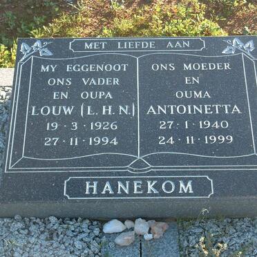 HANEKOM L.H.N. 1926-1994