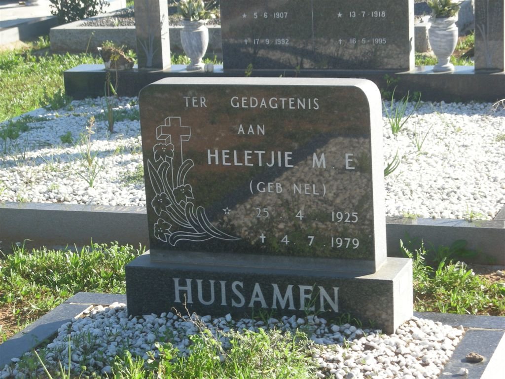 HUISAMEN Heletjie M.E. nee NEL 1925-1979