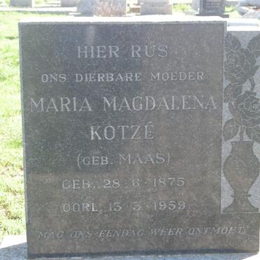 KOTZE Maria Magdalena nee MANS 1875-1959