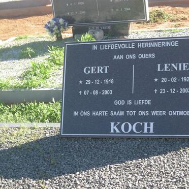 KOCH Gert 1918-2003 &amp; Lenie 1926-2003