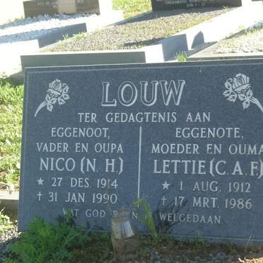 LOUW N.H. 1914-1990 &amp; C.A.F. 1912-1986