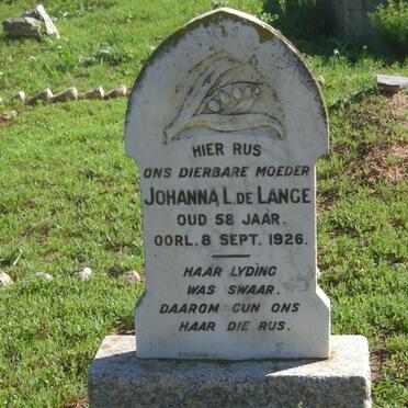 LANGE Johanna L., de -1926